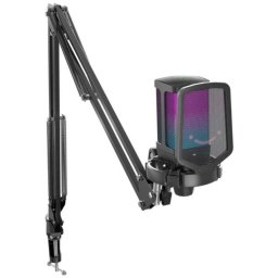 Microfon Gaming Fifine Microphone Q6T cu Brat Articulat Studio USB-C Cardioid Negru