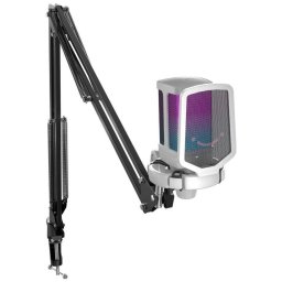 Microfon Gaming Fifine Microphone Q6TW cu Brat Articulat Studio USB-C Cardioid Alb