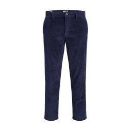 Jack & Jones Pantaloni chino raiati, barbati, cu talie medie, Regular Fit, JPSTOLLIE, Bleumarin inchis (SELECTATI MARIMEA: 28, SELECTATI LUNGIMEA: 32)