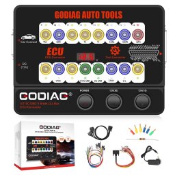 Tester Protocol GODIAG GT100 OBD II Break Out Box, interfata conexiune ECU, monitorizare tensiune, extensie diagnoza si alimentare la schimbarea bateriei