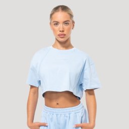 GymBeam Tricou pentru femei Cropped Mochi Blue L