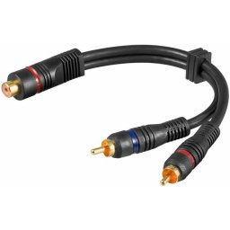 Cablu Goobay tip RCA mama - 2 x RCA tata 0,2 m