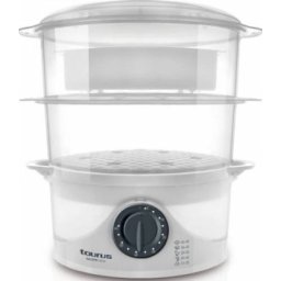 Aparat de gatit cu aburi Taurus Salutecook 800W 6 litri Alb