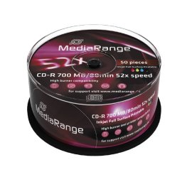 Mediu optic MediaRange CD-R 700MB 52x 50 bucati Printabil