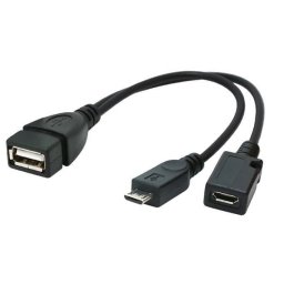 Cablu Gembird USB OTG AF to micro BM + micro BF Black