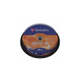 Mediu optic Verbatim DVD-R 4.7GB 16x spindle argintiu mat 10 bucati