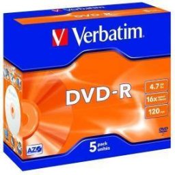 Mediu optic Verbatim DVD-R 4.7GB 16x 5 bucati colorat