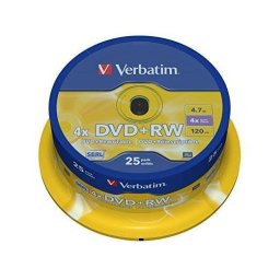 Mediu optic Verbatim DVD+RW 4.7GB Viteza 4x Spindle 25 Bucati
