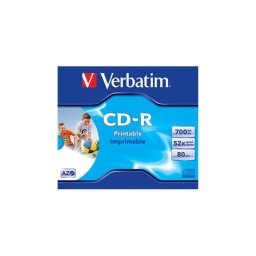 Mediu optic Verbatim 43325 CD-R AZO 52X 700MB Jewel Case