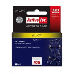 Cartus Inkjet ActiveJet Cartus compatibil pentu HP 920 Yellow CH636