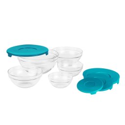 Set 5 boluri VANORA cu capac sticla Albastru