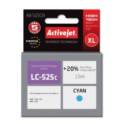 Cartus Cearneala ActiveJet AB-525CN Compatibil cu Brother LC525C 15ML Cyan