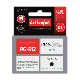 Cartus Cerneala ActiveJet AC-512R Compatibil cu Canon PG-512 18ML Negru