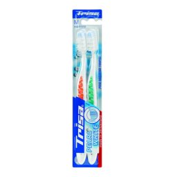 Periuta de dinti manuala Trisa 627739 Pearl White DUO Medium Rosu / Verde