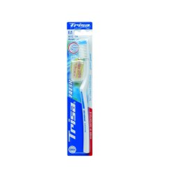 Periuta de dinti manuala Trisa 602990 Fresh Medium cu capac protectie Alb / Albastru