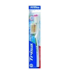 Periuta de dinti manuala Trisa 602981 Fresh Soft cu capac protectie Alb / Verde