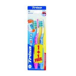 Periuta de dinti manuala Trisa 626422 Extra Duo Medium Roz / Albastru
