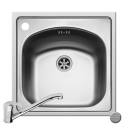 Set 2IN 1 Pyramis Chiuveta Inox INSET 1B LN + Baterie