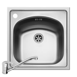 Set 2IN 1 Pyramis Chiuveta Inox INSET 1B SM + Baterie