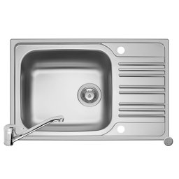 Set 2IN 1 Pyramis Chiuveta Inox INSET 1B1D REV LN + Baterie