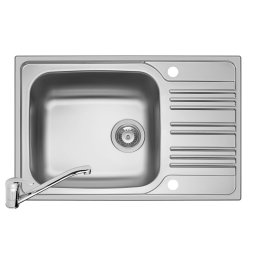 Set 2IN 1 Pyramis Chiuveta Inox INSET 1B1D REV SM + Baterie