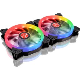 Ventilator pentru carcasa RAIJINTEK IRIS 14 Rainbow RGB LED cu Controller 140mm 2 Pack