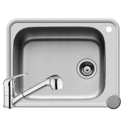 Set chiuveta inox Pyramis SPACE PLUS 1B LN si baterie FIDO Crom