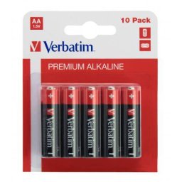 Set 10 baterii AA LR6 alcaline Verbatim 49875