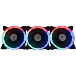 Kit 3 Ventilatoare Floston AURORA RGB 120 mm Controller Telecomanda 42 CFM 1500 RPM