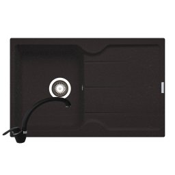 Pachet chiuveta granit LOTUS + Baterie OSSIA Pyramis Black