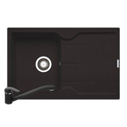 Pachet chiuveta granit PORTOS + Baterie ASALIA Pyramis Black