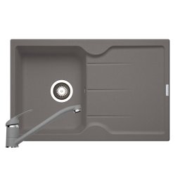 Pachet chiuveta granit PORTOS + Baterie ASALIA Pyramis Grey