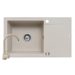 Pachet chiuveta granit MIDO PLUS + Baterie BELLO Pyramis Beige