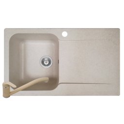 Pachet chiuveta soft compozit bucatarie Level DUROTHEK 1B 1D ST + Baterie Pyramis Bej