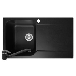 Pachet chiuveta soft compozit bucatarie Level ARTITHEK 1B 1D ST + Baterie Pyramis Negru