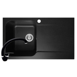 Pachet chiuveta soft compozit bucatarie Level ARTITHEK 1B 1D ST + Baterie OSSIA Pyramis Negru