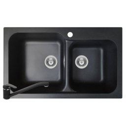Pachet chiuveta soft compozit Twin ARTITHEK + Baterie Pyramis Negru