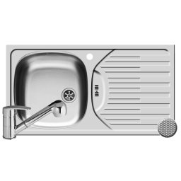 Pachet chiuveta ET FORK ST LN + Baterie FIDO Pyramis Inox texturat