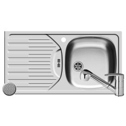 Pachet chiuveta ET FORK DR LN + Baterie FIDO Pyramis Inox texturat