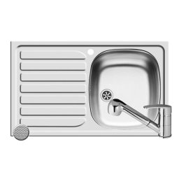 Pachet chiuveta Creta FLAT DR LN + Baterie FIDO Pyramis Inox