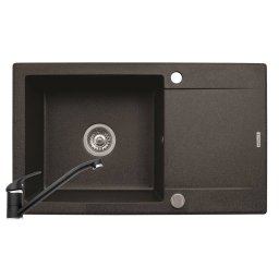 Pachet chiuveta granit MIDO PLUS + Baterie ASALIA Pyramis Negru