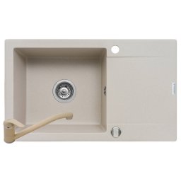 Pachet chiuveta granit KORFU 78x46 1B 1D + Baterie ASALIA Pyramis Bej