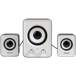 Boxe Desktop Spacer SPB-807 2.1 cu Subwoofer Putere 11W Alb/Negru