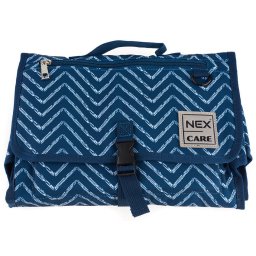 Geanta pentru Bebelusi, Copii si Mamici, ideala pentru schimbarea scutecelor, impermeabila - NEX CARE - Geanta Dama de Mana/Carucior/Portabila - Traver Organizer Set/Changing Pad, Alb/Albastru