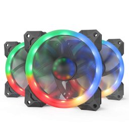 Set 3 ventilatoare Redragon F008 120mm iluminare RGB