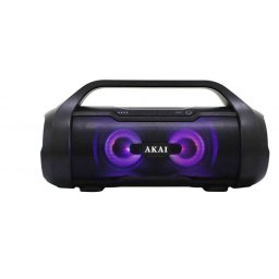 Boxa Portabila Activa Akai ABTS-50 30 W RMS Bluetooth USB Micro SD Card Reader Aux in Radio FM Rezistenta la apa IPX5 Neagra
