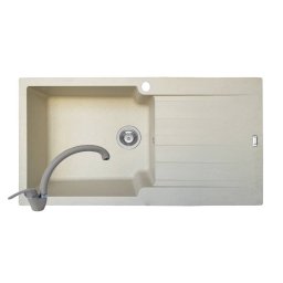 Set Chiuveta soft compozit de bucatarie SIERRA Durothek 100X50 1B1D ST + Baterie Ossia Pyramis Bej