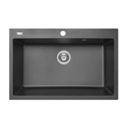 Chiuveta soft compozit de bucatarie Pyramis Square Artithek 76x50 1B Negru