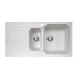 Chiuveta soft compozit de bucatarie Pyramis Level Durothek 1 1/2B 1D DR Alb