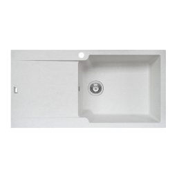 Chiuveta soft compozit de bucatarie Pyramis Level Durothek 100x50 1B1D DR Alb